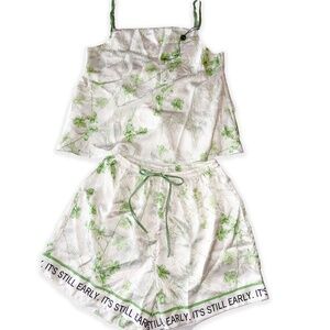 GUCCI ? Satin floral cami shorts pajama set  Its's Still Early sz S-M